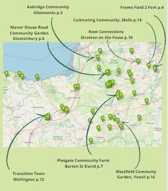 Map of growing projects in Somerset