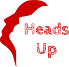Heads up logo - 2 faces looking up