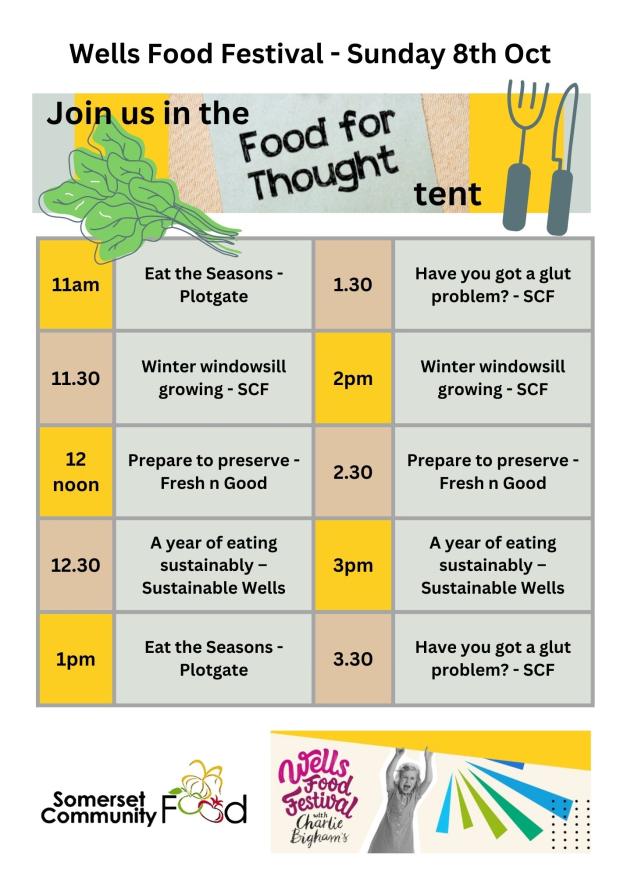 running order in food for thought tent