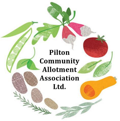 Pilton community allotment logo with wreath of vegetables