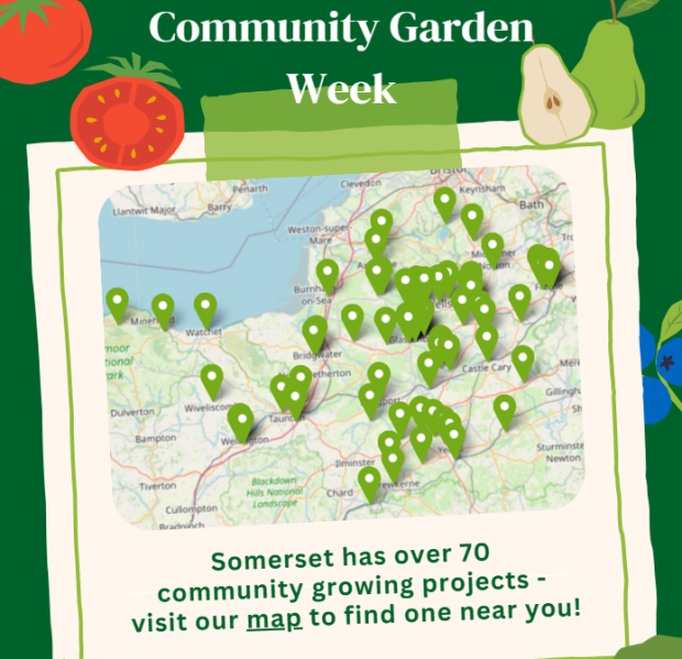Community Garden week image of Somerset projects pinned on map