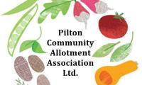 Pilton community allotment logo with wreath of vegetables