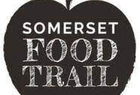 Somerset Food trail logo - these words in apple sillhouette