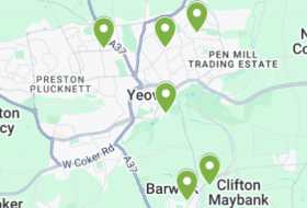 growing spaces in yeovil map with pins